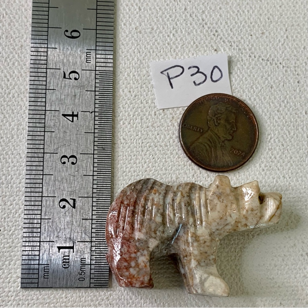 Soapstone Carved Bear Figurine Miniature Stone Spirit Animal Bear Carving 1.5" - Picture 14 of 14
